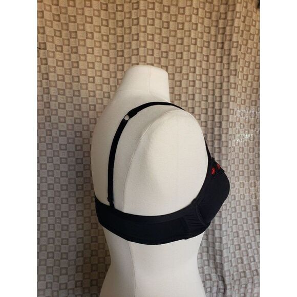 Women's Bra 38D Push up Embroidered Princess Balconette Black Bra 38D - Picture 6 of 6